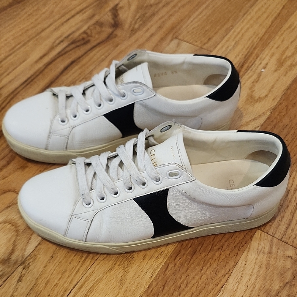 CELINE White and Black Womens Sneaker Size 38